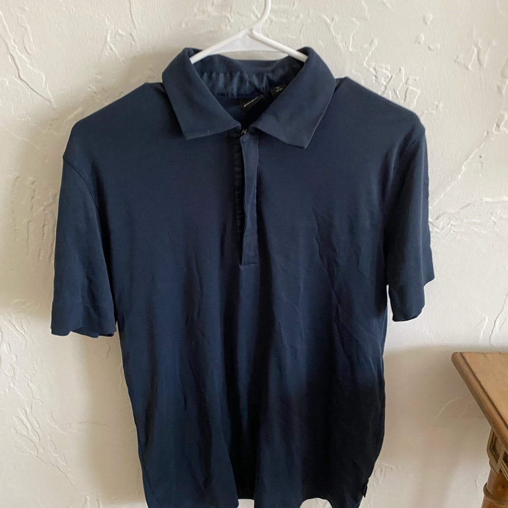Hugo Boss Zip Polo in Navy -Medium